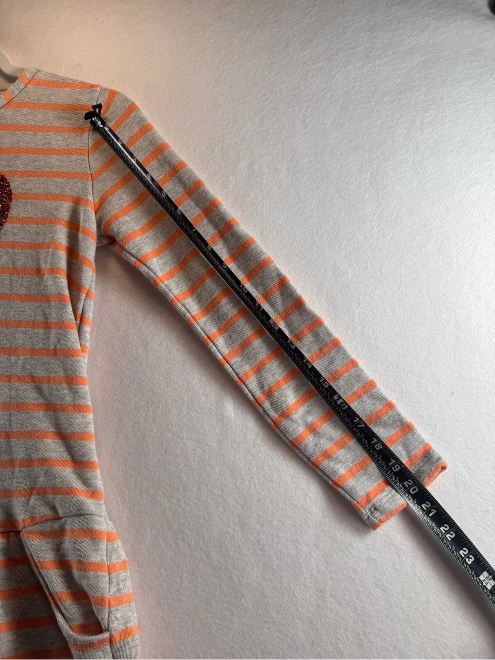Gymboree Girls Size 14 Sequin Pumpkin Striped Fall Dress